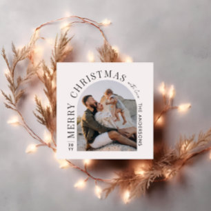 Modern typography photo collage Christmas Holiday Card