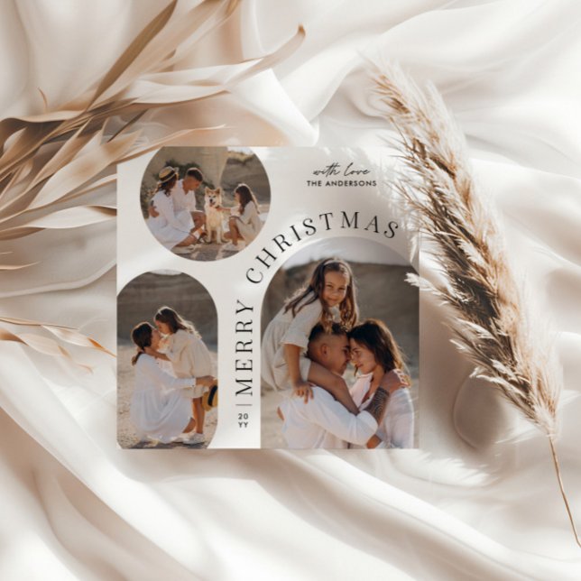 Modern typography photo collage Christmas Holiday Card (Creator Uploaded)