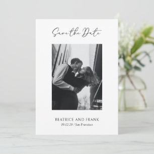 Modern Typography Photo Elegant Wedding Save The Date