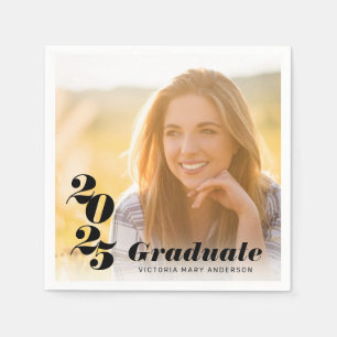 Modern Typography Photo Graduate 2026 Napkins