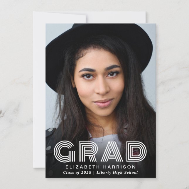 Modern Typography Photo Graduation Announcement (Front)