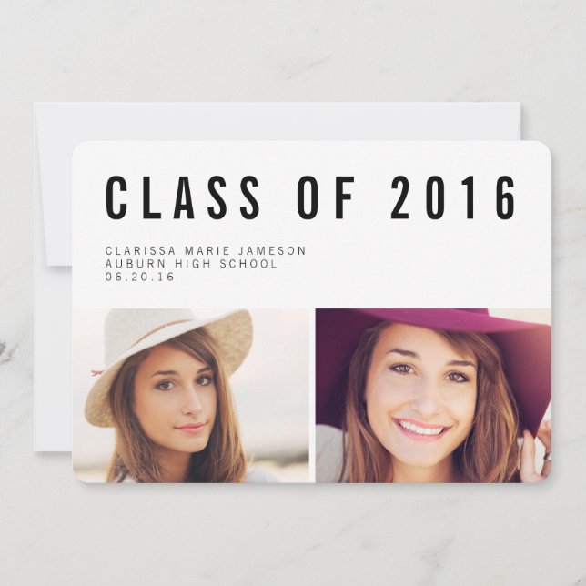 Modern Typography Photo Graduation Announcement (Front)
