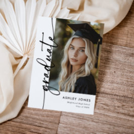Modern Typography Photo Graduation Announcement