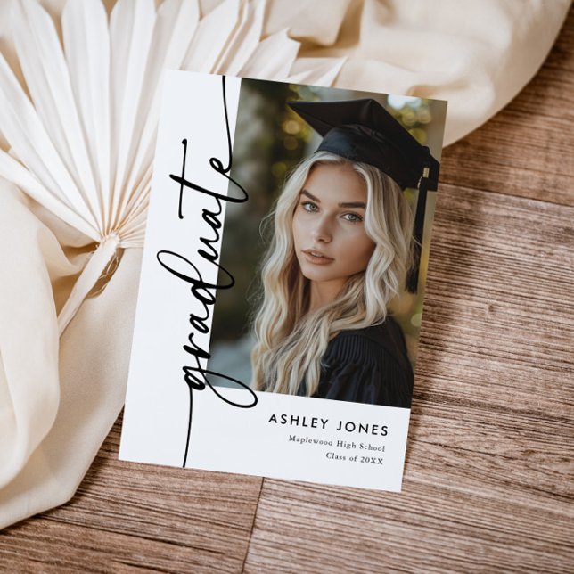 Modern Typography Photo Graduation Announcement (Creator Uploaded)