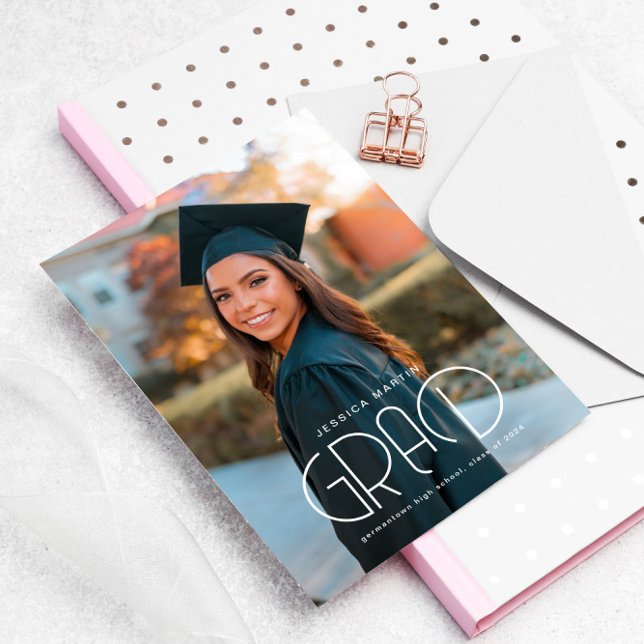 Modern Typography Photo Graduation Announcement (Creator Uploaded)
