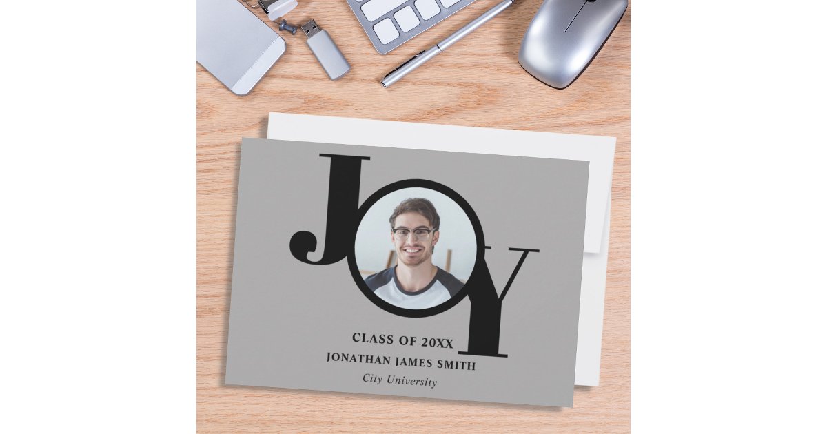 Modern Typography Photo Graduation Announcement | Zazzle