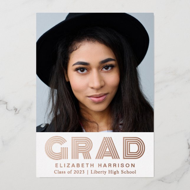 Modern Typography Photo Graduation Announcement (Front)