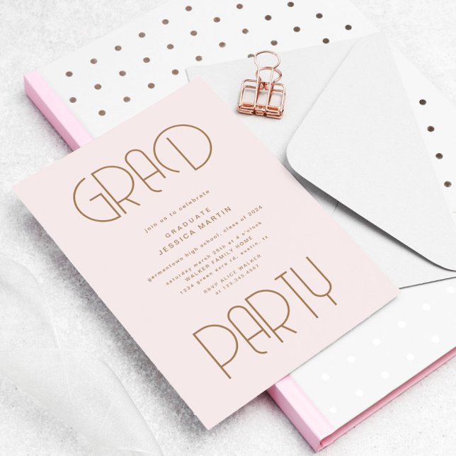 Modern Typography Photo Graduation Party Invite (Creator Uploaded)