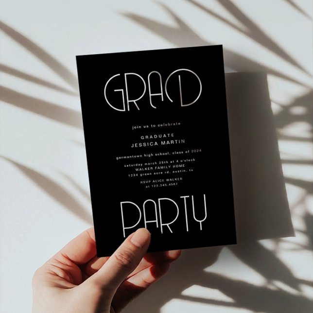 Modern Typography Photo Graduation Party Invite (Creator Uploaded)