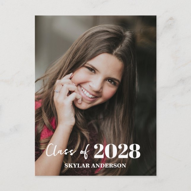 Modern Typography Photo Graduation Postcard (Front)