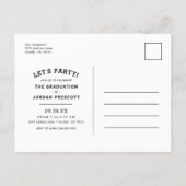 Modern Typography Photo Overlay Graduation Party Announcement Postcard (Back)