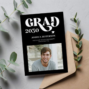 Modern typography photo simple graduation announcement