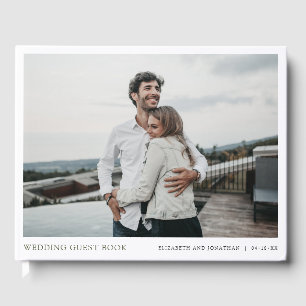 Modern Typography Photo Wedding Guest Book