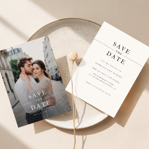Modern Typography Photo Wedding Save Date Invitation