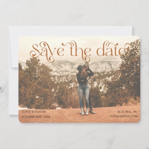 Modern Typography Photo Wedding Save The Date