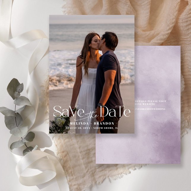 Modern Typography Photo Wedding  Save The Date (Creator Uploaded)