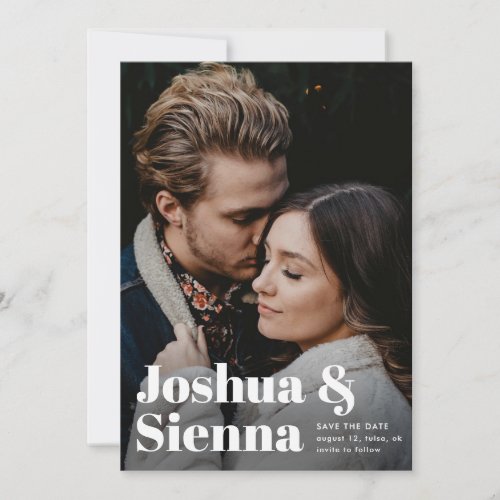 Modern Typography Photo Wedding Save The Date