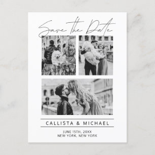 Modern Typography Photo Wedding Save the Date Announcement Postcard
