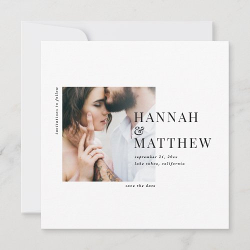 Modern typography photo wedding save the date holiday card
