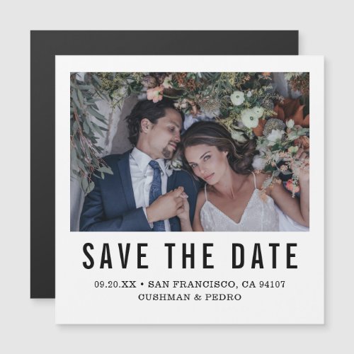 Modern Typography Photo Wedding Save The Date Magnetic Invitation