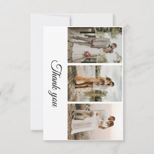 Modern Typography Photo Wedding Thank You Card