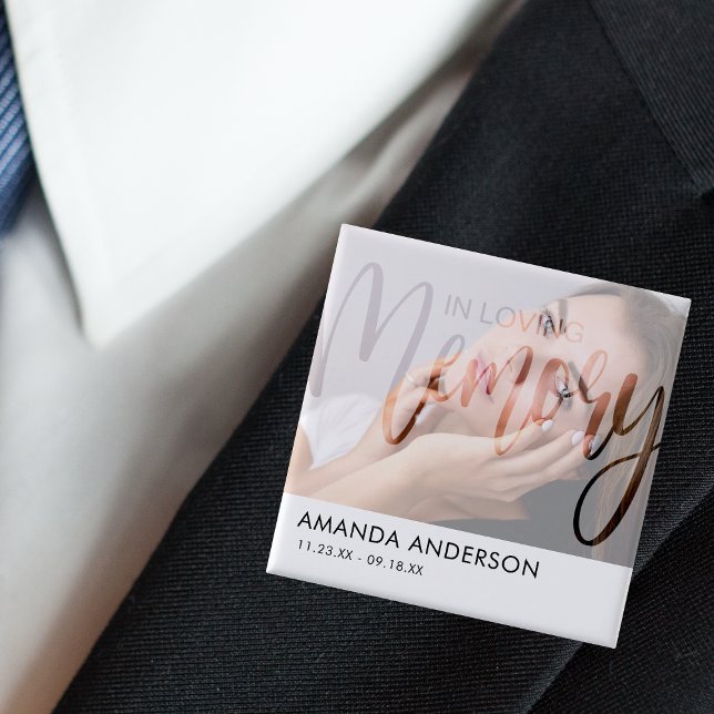 Modern Typography Photography Memorial Button (Creator Uploaded)