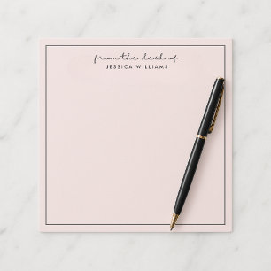 modern typography, pink 2 from the desk of notepad