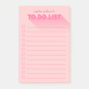Modern Typography Pink To Do List Post-it Notes