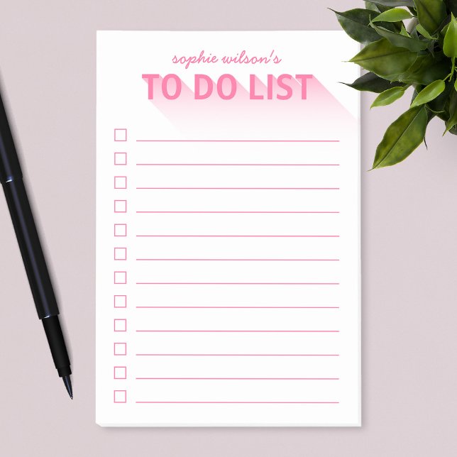 Modern Typography Pink To Do List Post-it Notes (Creator Uploaded)