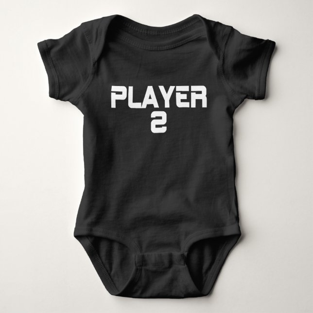Modern Typography Player Two Matching Baby Bodysuit (Front)