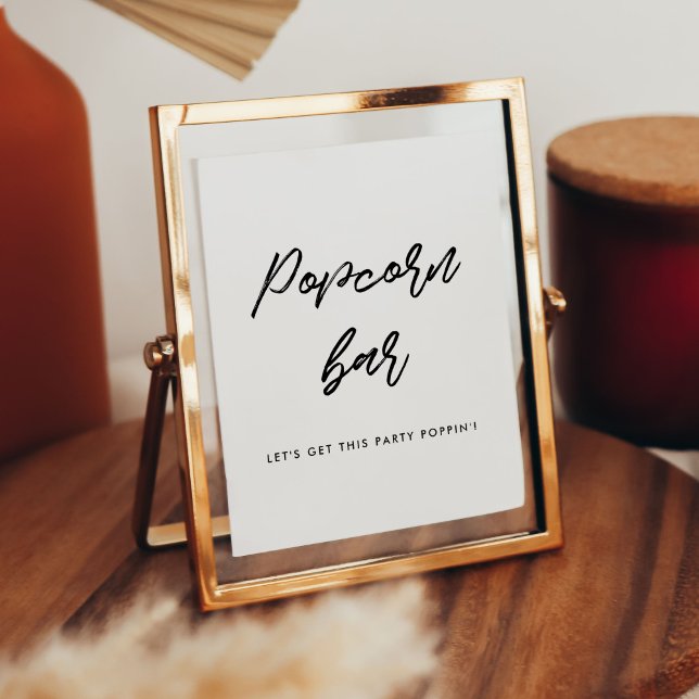 Modern typography Popcorn bar wedding sign (Creator Uploaded)