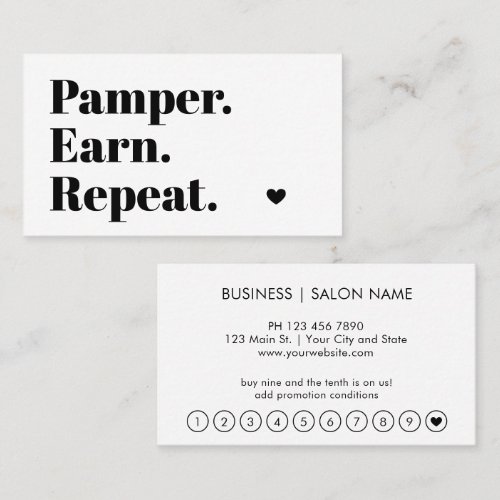 Modern Typography Professional Loyalty Card