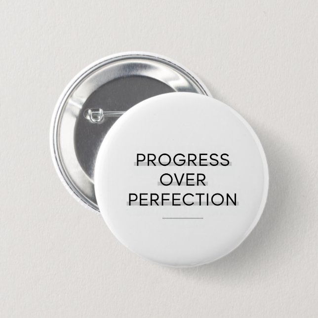 Modern typography progress over perfection text button (Front & Back)