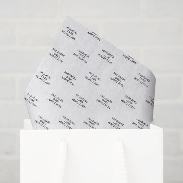 Modern typography progress over perfection text tissue paper (Gift Bag)
