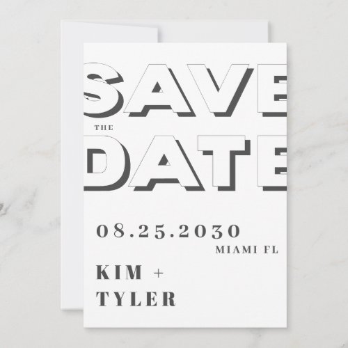 Modern typography QR CODE simple wedding Save The Date