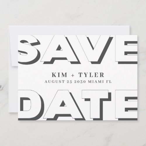 Modern typography QR CODE wedding Save The Date