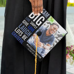 Modern Typography Quote & Photo Graduate Graduation Cap Topper<br><div class="desc">You can still show off your style and personality with a custom graduation cap topper with a no fuss and no frills graduation cap topper,  featuring an inspirational quote in big,  strong bold typography,  a picture of the graduate,  their name and class year.</div>