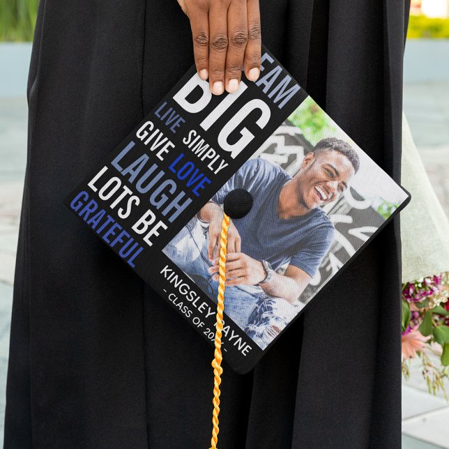 Modern Typography Quote & Photo Graduate Graduation Cap Topper (Creator Uploaded)