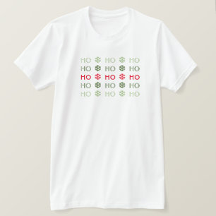 Modern Typography Repeat Text Christmas Holiday T-Shirt