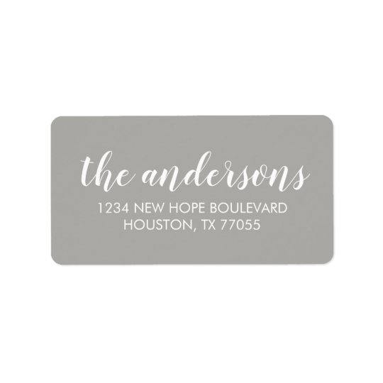 Modern Typography Return Address Labels Grey