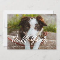 Modern typography Ruff Year Dog photo Holiday Card