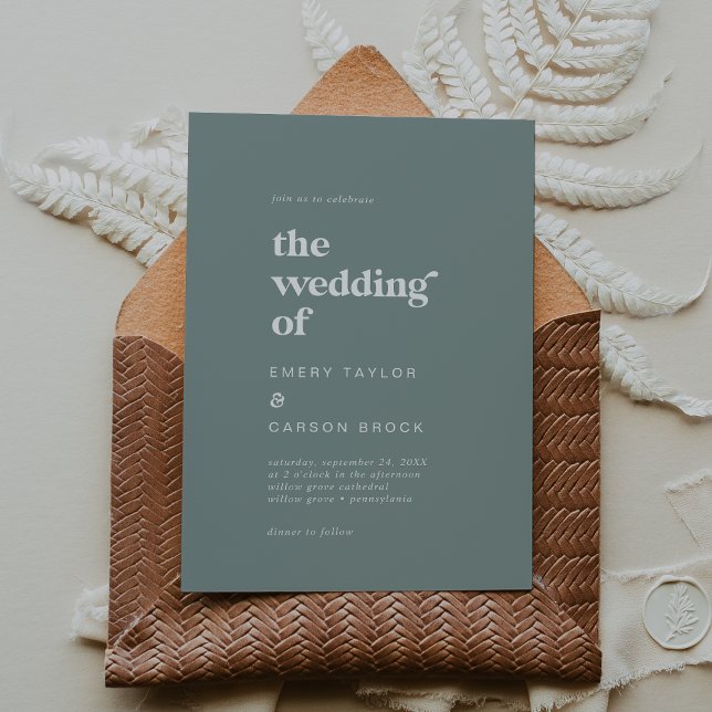 Modern Typography | Sage Green The Wedding Of Invitation (Creator Uploaded)