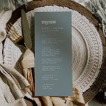 Modern Typography | Sage Green Wedding Dinner Menu<br><div class="desc">This modern typography sage green wedding dinner menu card is perfect for a simple wedding. The sage green and white  design features a retro yet contemporary font with a unique rustic bohemian feel.

This menu can be used for a wedding reception,  rehearsal dinner,  or any event.</div>