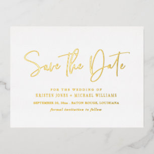 Modern Typography Save the Date Announcement Foil