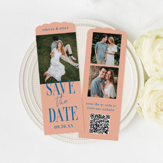 Modern Typography Save the Date Photo Bookmark
