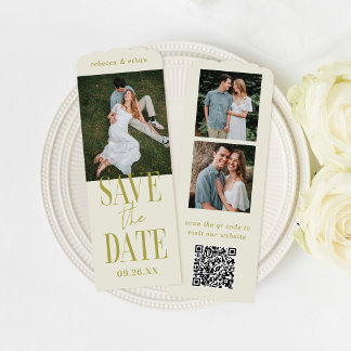 Modern Typography Save the Date Photo Bookmark
