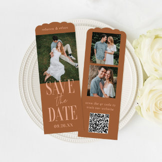 Modern Typography Save the Date Photo Bookmark