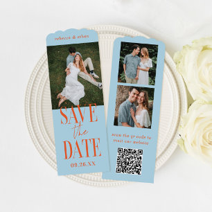 Modern Typography Save the Date Photo Bookmark