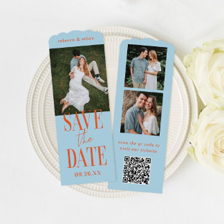 Modern Typography Save the Date Photo Bookmark