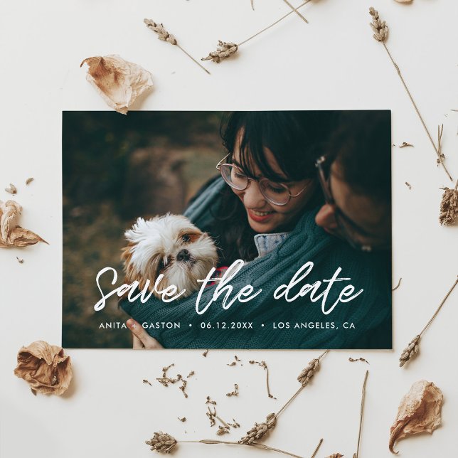Modern typography Save the date photo card (Creator Uploaded)